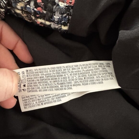 Forever 21 Dixie Tweed Snap Button Bomber Jacket Multicolor Utility Overcoat - Picture 8 of 8